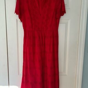 Elegant Red Lace Dress